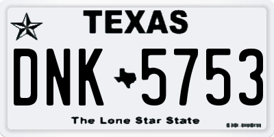 TX license plate DNK5753