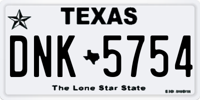 TX license plate DNK5754