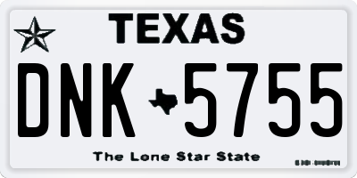 TX license plate DNK5755