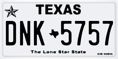 TX license plate DNK5757