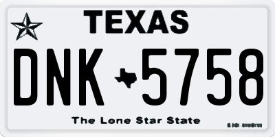 TX license plate DNK5758