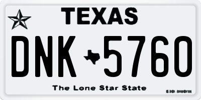 TX license plate DNK5760