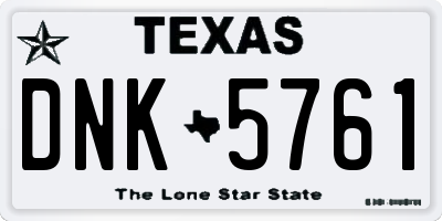 TX license plate DNK5761