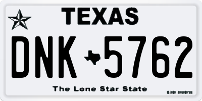 TX license plate DNK5762
