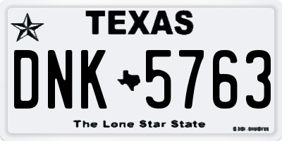 TX license plate DNK5763