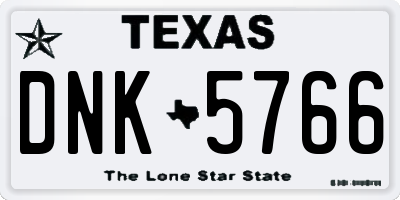 TX license plate DNK5766