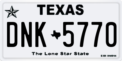 TX license plate DNK5770