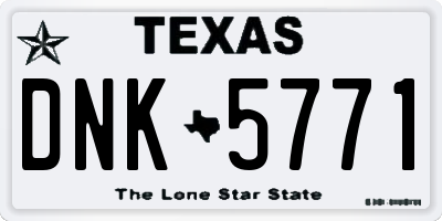 TX license plate DNK5771