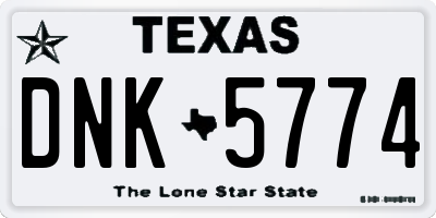 TX license plate DNK5774