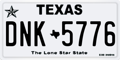 TX license plate DNK5776