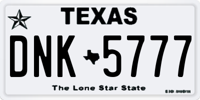 TX license plate DNK5777