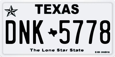 TX license plate DNK5778