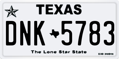 TX license plate DNK5783