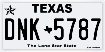 TX license plate DNK5787