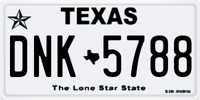 TX license plate DNK5788