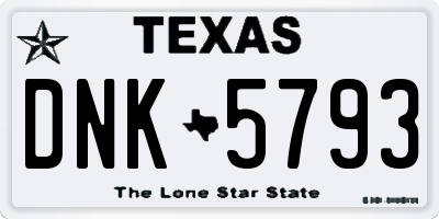 TX license plate DNK5793