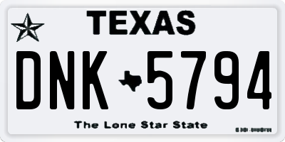 TX license plate DNK5794