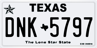 TX license plate DNK5797