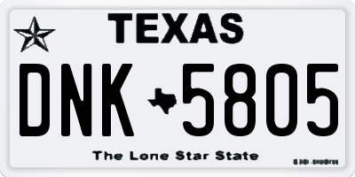 TX license plate DNK5805