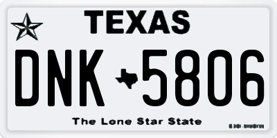TX license plate DNK5806