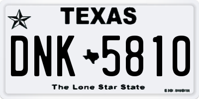 TX license plate DNK5810