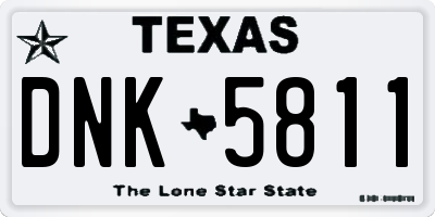 TX license plate DNK5811