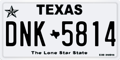 TX license plate DNK5814