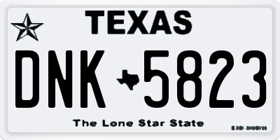 TX license plate DNK5823