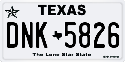 TX license plate DNK5826