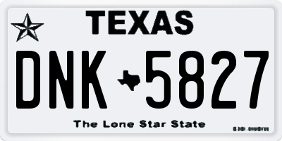 TX license plate DNK5827