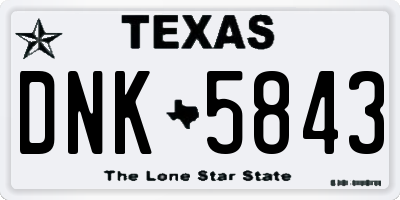 TX license plate DNK5843