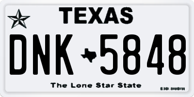 TX license plate DNK5848