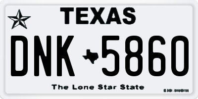 TX license plate DNK5860