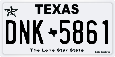 TX license plate DNK5861