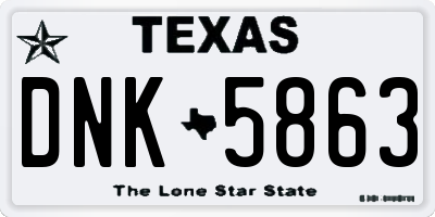 TX license plate DNK5863