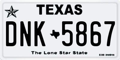 TX license plate DNK5867