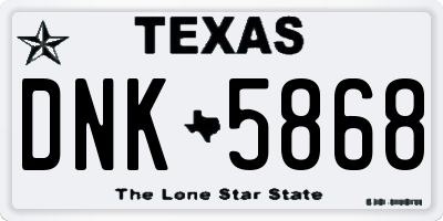 TX license plate DNK5868