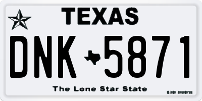 TX license plate DNK5871