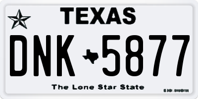 TX license plate DNK5877