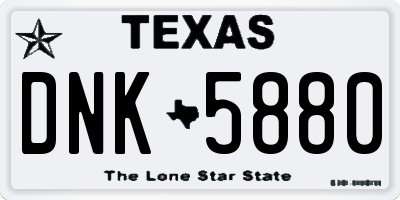 TX license plate DNK5880