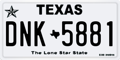 TX license plate DNK5881