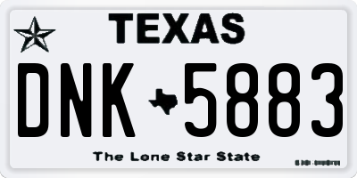 TX license plate DNK5883