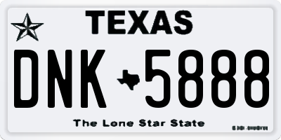 TX license plate DNK5888