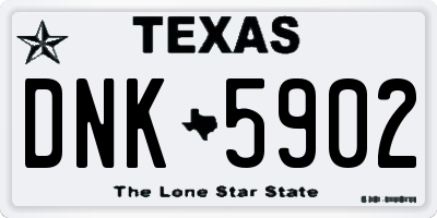 TX license plate DNK5902