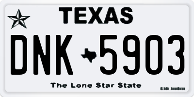 TX license plate DNK5903