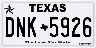 TX license plate DNK5926