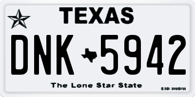 TX license plate DNK5942