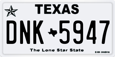 TX license plate DNK5947