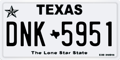 TX license plate DNK5951