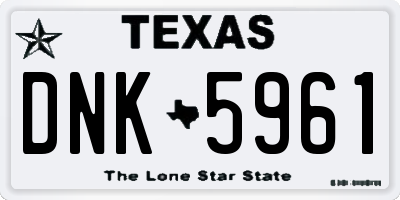 TX license plate DNK5961